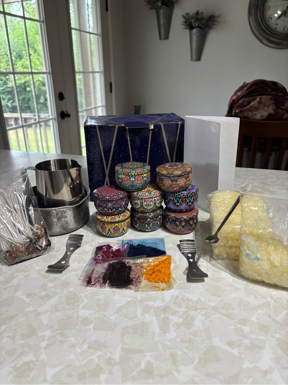 Candle Making Kit-Set of 8 Colorful Decorative Tin Candle Tins